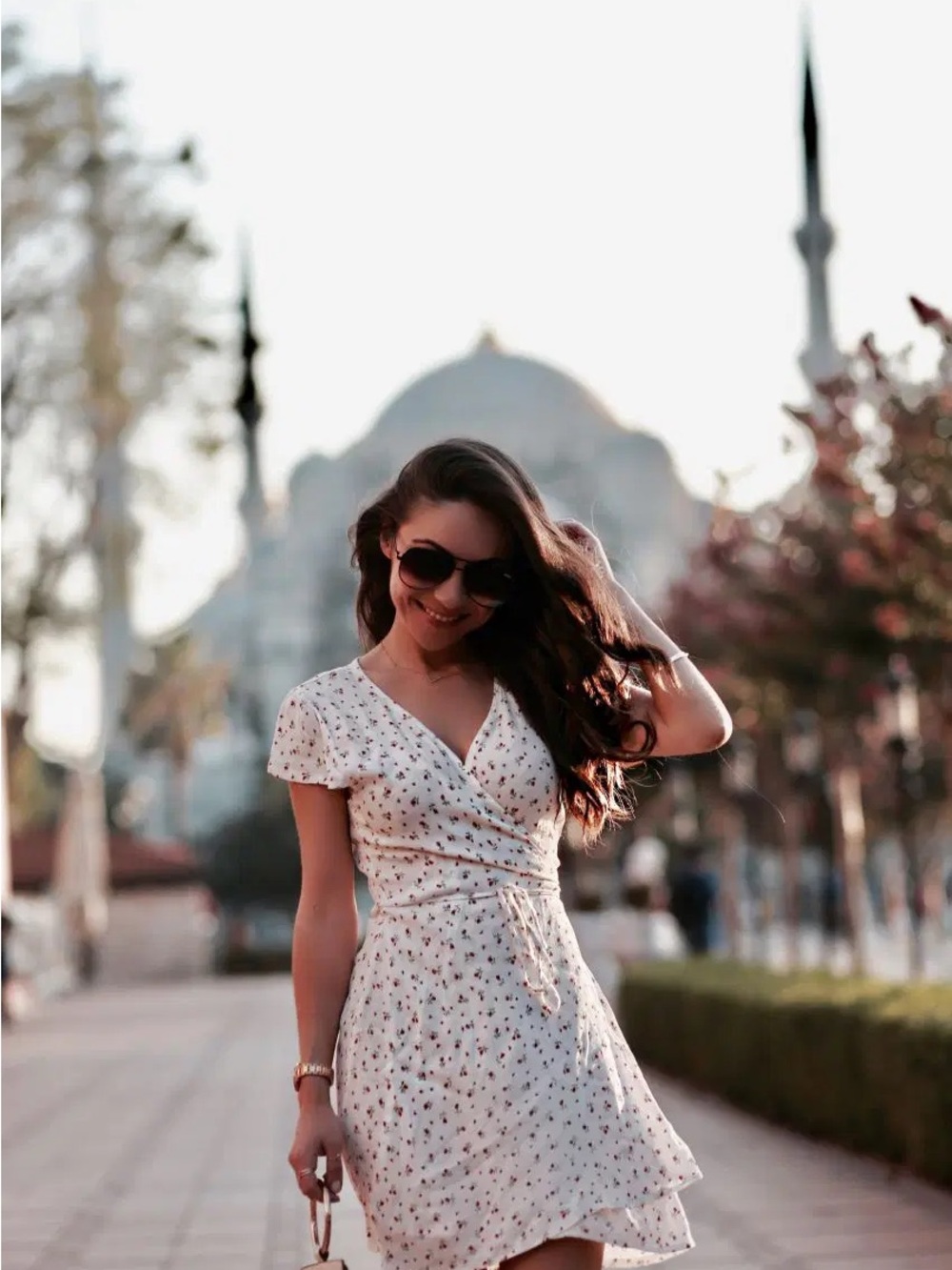 Brandy melville white floral dress